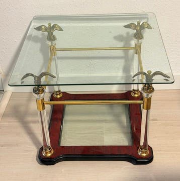 Bijzettafel - Águilas - Messing, Kristal - Transparante, Huis en Inrichting, Nieuw