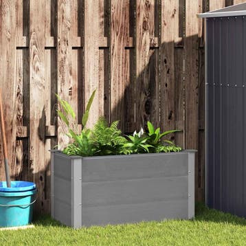 vidaXL Plantenbak verhoogd 100x50x54 cm HKC grijs, Verzenden, Nieuw