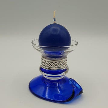 Bugia in Argento 925 e vetro - Bougeoir - Argent 925, Antiquités & Art