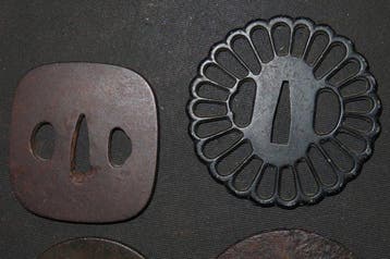 Katana - Ijzer, Koper - C5-924 Six Tsuba - Japan - Edo, Antiquités & Art