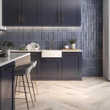 Wandtegel Villeroy Ele Blu Blauw Glans 7,5x30 (Muurtegels), Nieuw, 20 tot 40 cm, 10 m² of meer, Wandtegels