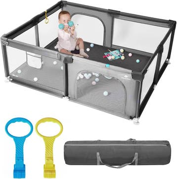 Baby Box 150x180cm Grijs | Retour Deal | 34% korting!, Verzenden, Zo goed als nieuw, Rechthoekig, Boxkleed