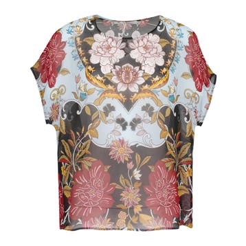Princess goes Hollywood • zijden bloemen top • 36, Kleding | Dames, Princess goes Hollywood, Verzenden, Zwart, Nieuw