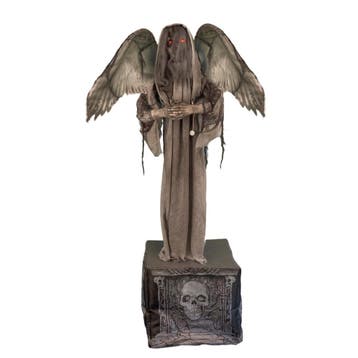 Halloween Decoratie Demonische Engel Op Grafsteen 168 Cm, Nieuw