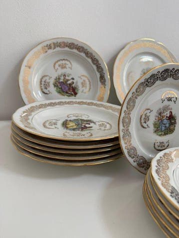 P.L. France - Service de table pour 6 (18) - Porcelaine -