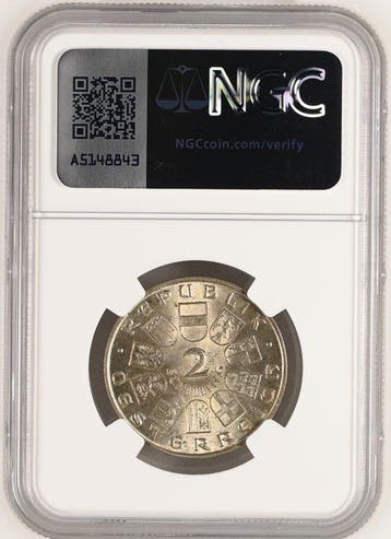 Oostenrijk. 2 Schilling 1933 - NGC MS63