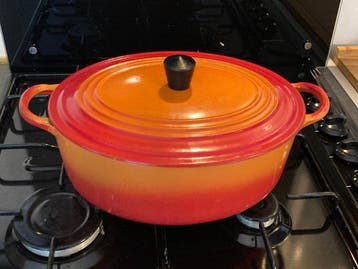 Le Creuset - Braadpan - Model D - bron, Emaille