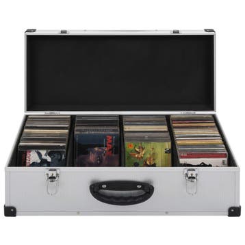 vidaXL Cd-koffer voor 80 cds aluminium ABS zilverkleurig, Verzenden