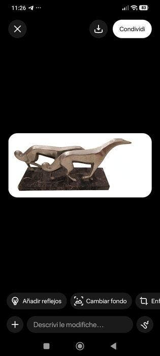 Sculpture, Scultura Art decò - 19 cm - Métal, Marbre