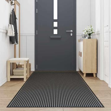 vidaXL Deurmat 115x400 cm gestreept 115x400 cm zwart en, Verzenden, Nieuw