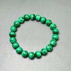 Snijwerk, Malachite Beads Bracelet - 9 mm - Malachiet, Collections, Minéraux & Fossiles