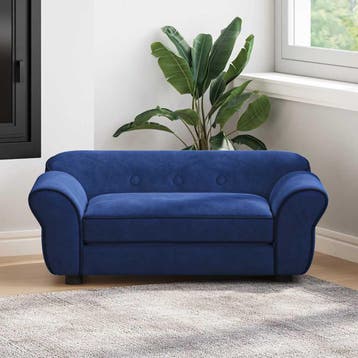 vidaXL Hondenbank 72x45x30 cm pluche blauw, Verzenden