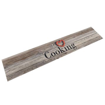 vidaXL Keukenmat wasbaar cooking-print 60x300 cm fluweel, Verzenden