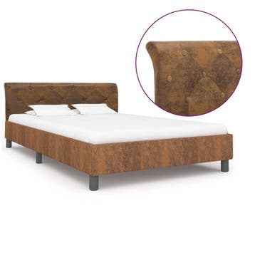 vidaXL Bedframe kunstsuède bruin 120x200 cm, Verzenden, Nieuw