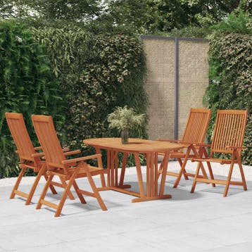vidaXL 5-delige Tuinset massief eucalyptushout, Verzenden, Nieuw, Tuinset