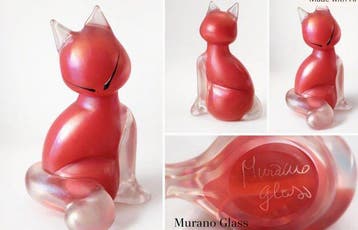 Figure - Murano Glass Gatto stilizzato firmato - Verre de