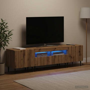 vidaXL 5-delige LED TV-kast Artisanaal eiken Bewerkt hout, Huis en Inrichting, Kasten |Televisiemeubels, Verzenden, Nieuw
