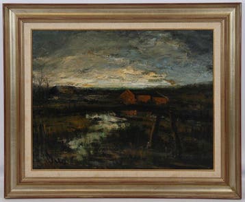 Henk Bies (1928-2006) - Donker Peellandschap
