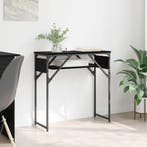 vidaXL Consoltabel Zwart Eiken 75x30x75cm Bewerkt hout, Verzenden, Nieuw