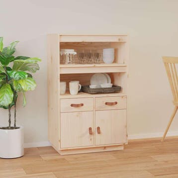 vidaXL Hoge kast 67x40x108,5 cm massief grenenhout, Huis en Inrichting, Verzenden, Nieuw