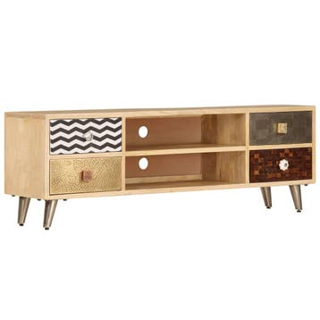 vidaXL Tv-meubel 120x30x40 cm massief mangohout, Huis en Inrichting, Kasten |Televisiemeubels, Verzenden, Nieuw