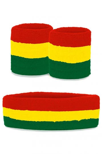 KIMU® Kind Zweetbandjes Set Rood Groen Geel Kinder Hoofdband, Ophalen of Verzenden, Nieuw