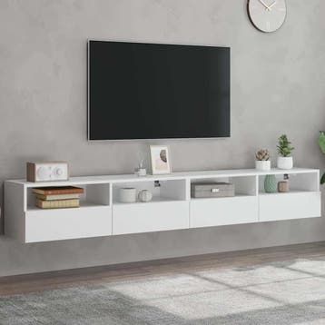 vidaXL Tv-wandmeubels 2 st 100x30x30 cm bewerkt hout wit, Verzenden