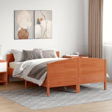 vidaXL Bedframe zonder matras massief grenenhout wasbruin, Verzenden, Nieuw