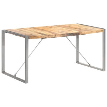 vidaXL Eettafel 160x80x75 cm massief ruw mangohout, Huis en Inrichting, Verzenden, Nieuw
