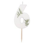 Witte Kaars 6 Jaar Gebladerd 5cm, Verzenden, Nieuw