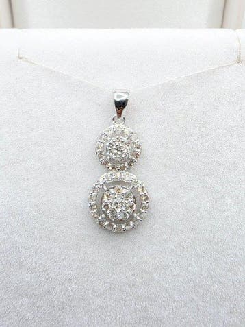 Zonder minimumprijs - Hanger - 14 karaat Witgoud - 0.79ct.