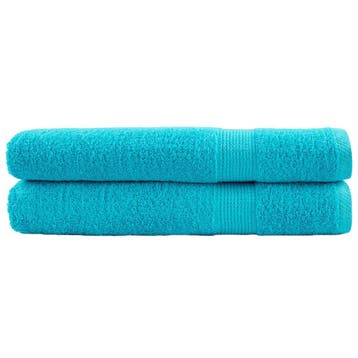 vidaXL Saunadoeken SOLUND 2 st 600 g/m² 80x200 cm turquoise, Verzenden