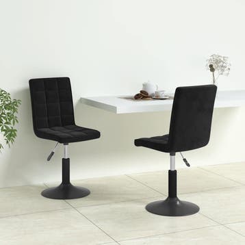 Eetkamerstoelen fluweel zwart (2 stuks): Moderniseer nu j..., Huis en Inrichting, Gebruikt, Twee, Verzenden, Zwart