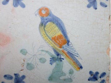 Antique Carreau - Perroquet - Antique - 1600-1650, Antiquités & Art