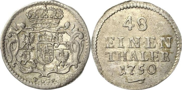 1/48 taler, daalder 1750, Sachsen-kurlinie ab 1547 (alber..., Postzegels en Munten, Munten | Europa | Niet-Euromunten, België