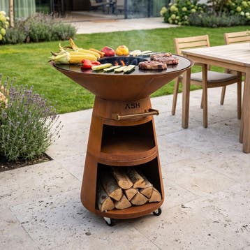 ASH Prestige Plancha BBQ Cortenstaal, Tuin en Terras, Houtskoolbarbecues, Verzenden, Nieuw