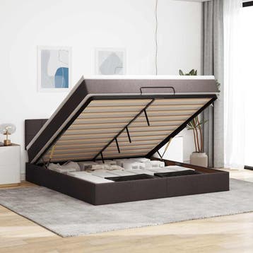 vidaXL Bed poef met matras en LEDs stof 180x200 cm, Verzenden, Nieuw