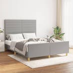 vidaXL Bedframe zonder matras stof lichtgrijs 140x190 cm, Verzenden, Nieuw