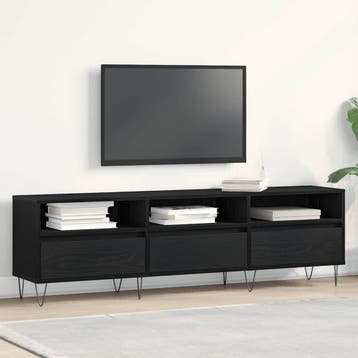 vidaXL TV Kast met lade Zwart Eiken 150 x 30 x 44,5 cm, Verzenden, Nieuw