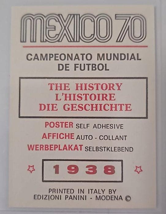 1970 Panini Manifesto/Affiche/Poster Mexico 70 France 1938 -, Collections, Autocollants