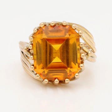 Ring - 14 karaat Geel goud Saffier, Nieuw