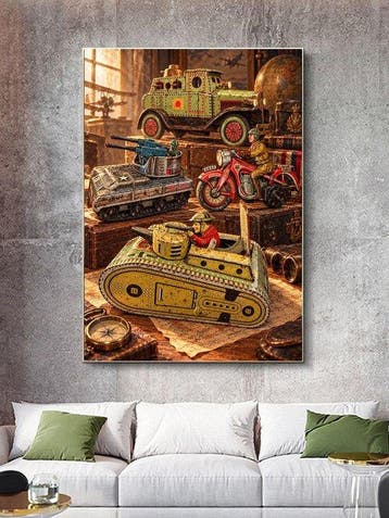 Shayer - Battle Toys from a Bygone Era - XL - 60x80cm – 1/1, Antiek en Kunst