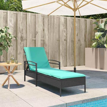 vidaXL Verstelbare zonnebank met 3 posities poly rattan, Verzenden, Nieuw