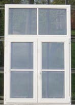 pvc ram , chassis , venster 118 x 180 creme / kiezelgrijs, Ophalen of Verzenden, Raamkozijn