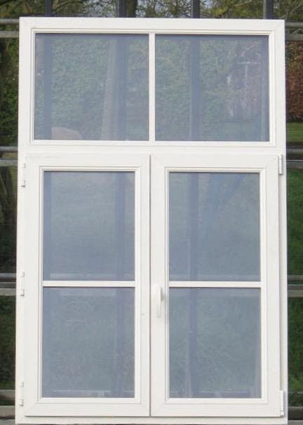 pvc ram , chassis , venster 118 x 180 creme / kiezelgrijs, Bricolage & Construction, Châssis & Portes coulissantes, Enlèvement ou Envoi