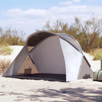 vidaXL Strandtent 2-persoons pop-up waterdicht grijs, Caravans en Kamperen, Verzenden, Nieuw