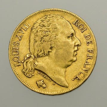 Frankrijk. Louis XVIII. 20 Francs 1820-W, Lille (Zonder