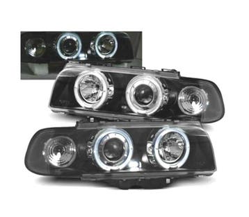 PHARES BMW SÉRIE 7 E38 94-98 ANGEL EYES FOND NOIR, Verzenden