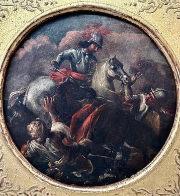 Italiaanse school (XVII) - Battaglia con cavaliere e soldati