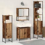 vidaXL Badkamermeubel Set 4 pcs Bruin 33 x 33 x 185,5 cm, Verzenden, Nieuw